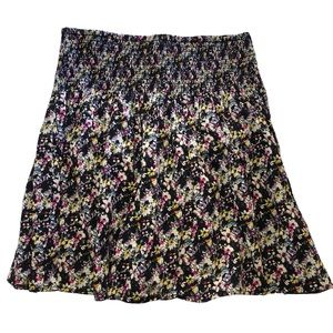 H&M Boho Flowery Flowy Shirred Waist Skirt Size S / M
